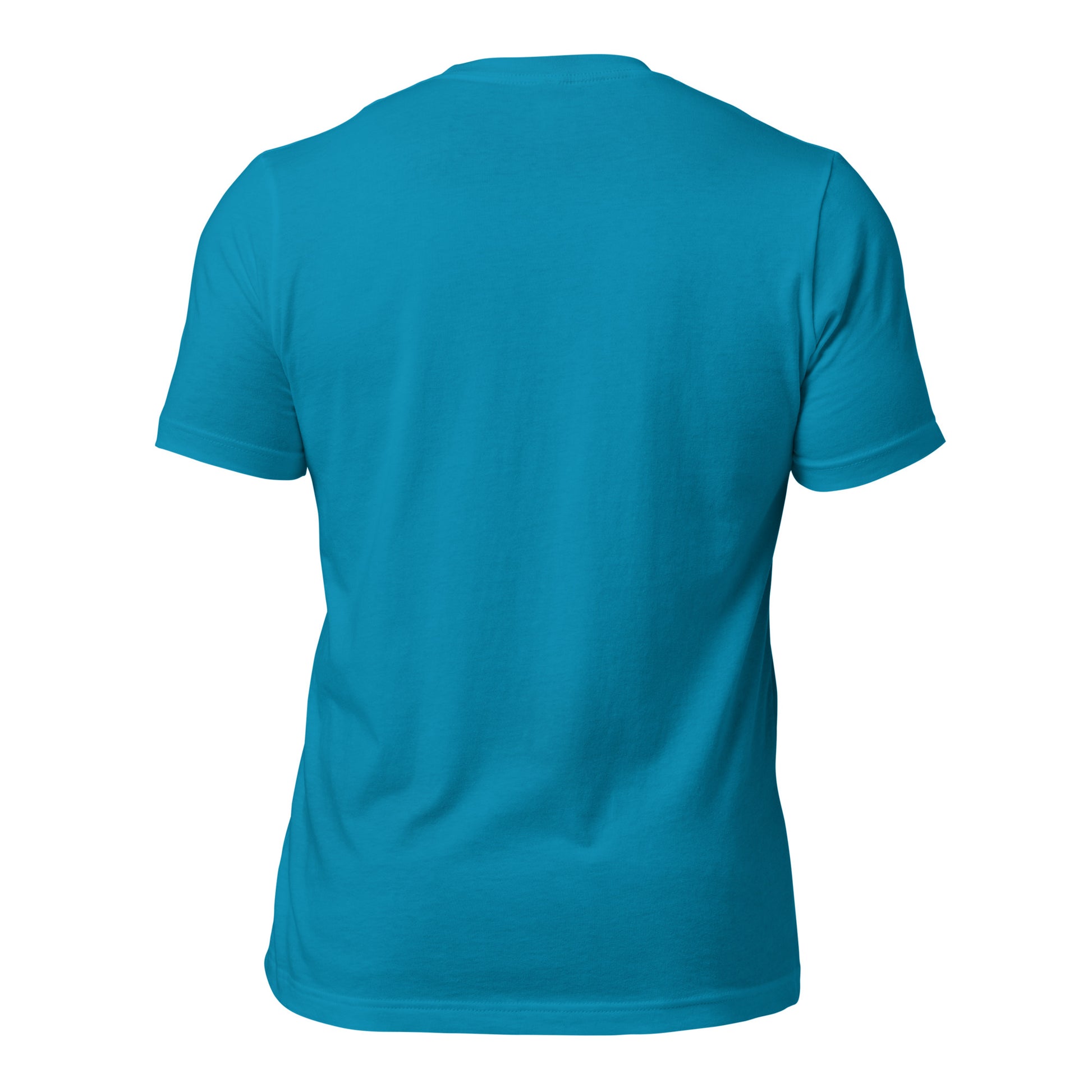 back view blue shirt